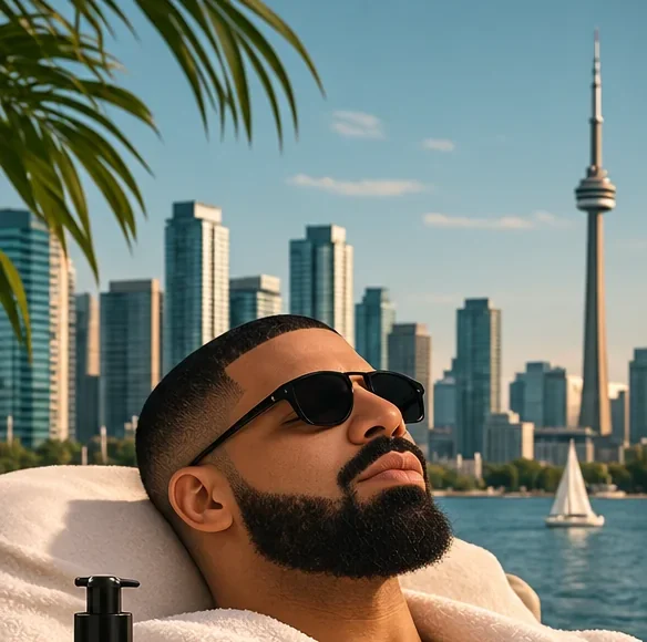 Toronto skyline from a spa lounger